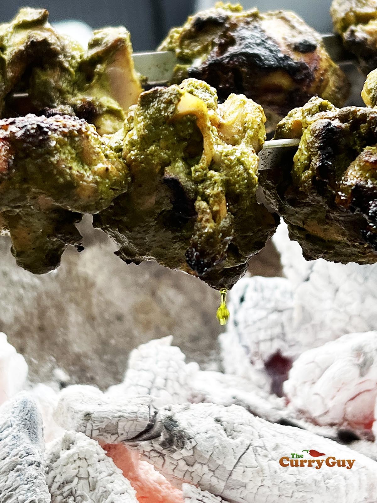 grilling the chicken tikka