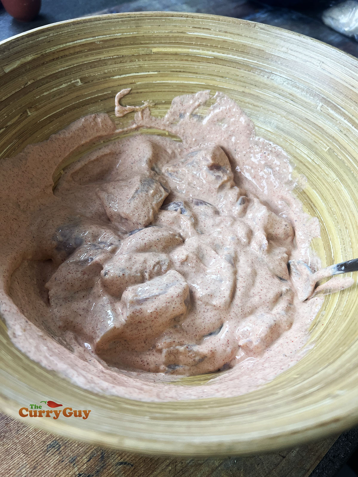 Marinating the chicken with the second marinade