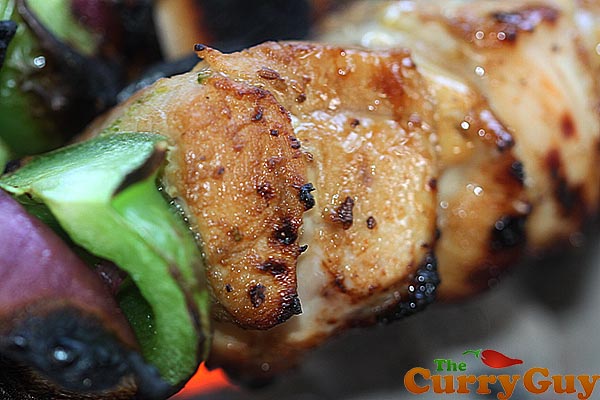 Soy, garlic and honey chicken kebabs