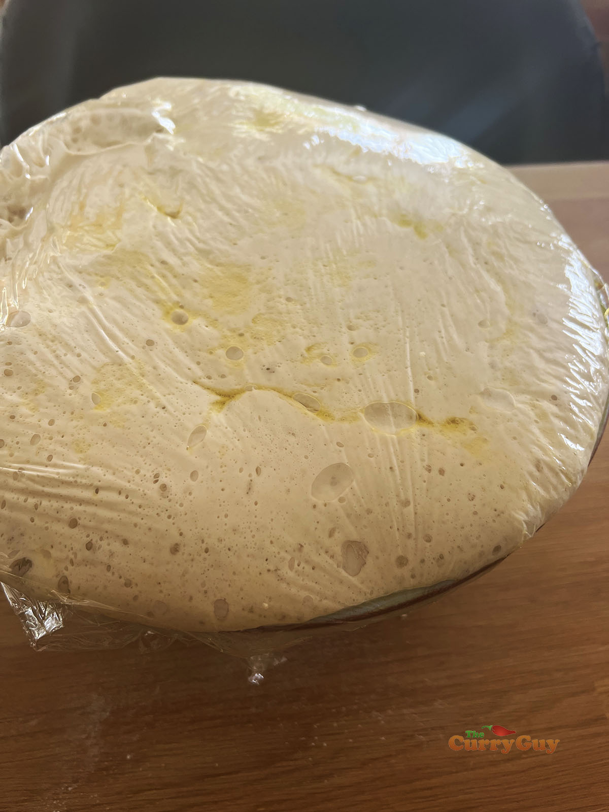 The dough doubled in size after sitting. 