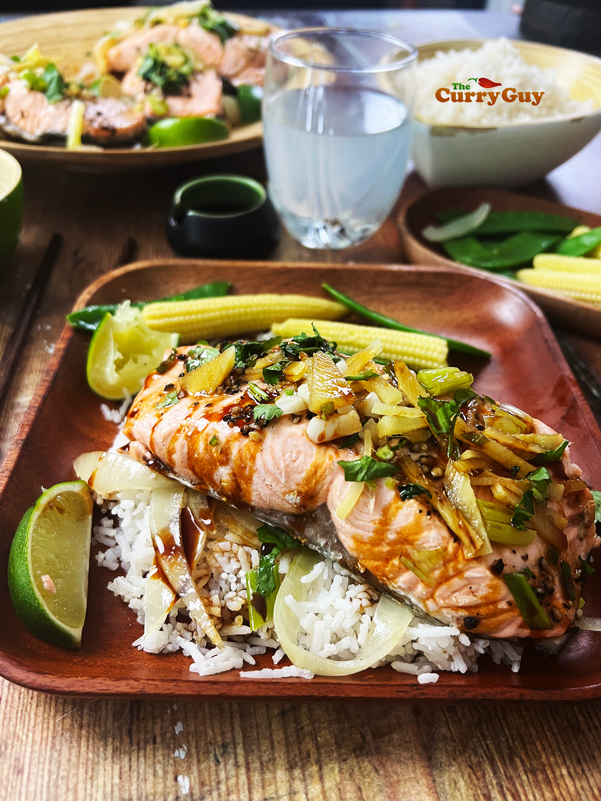 Steamed salmon