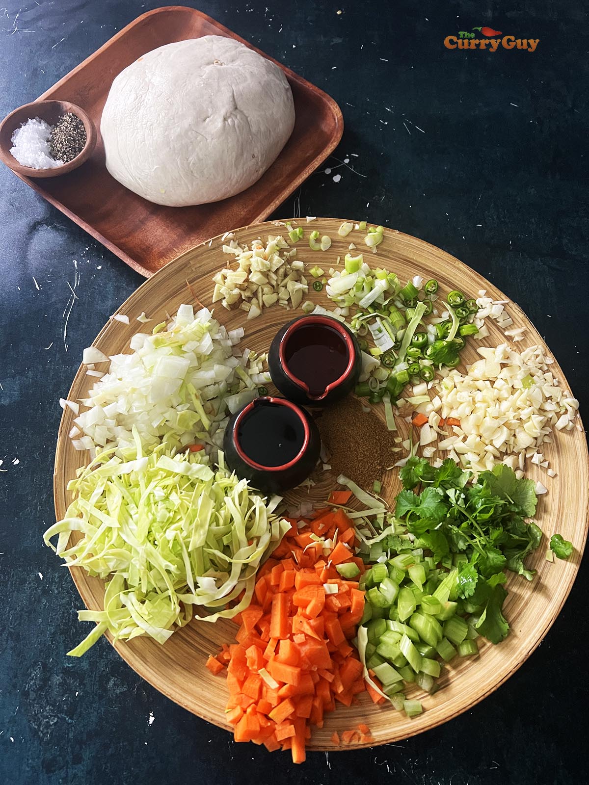 Ingredients for vegetable momos.