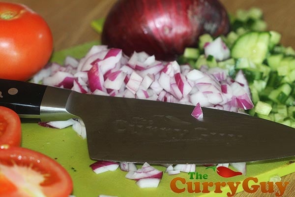 Making kachumber salad