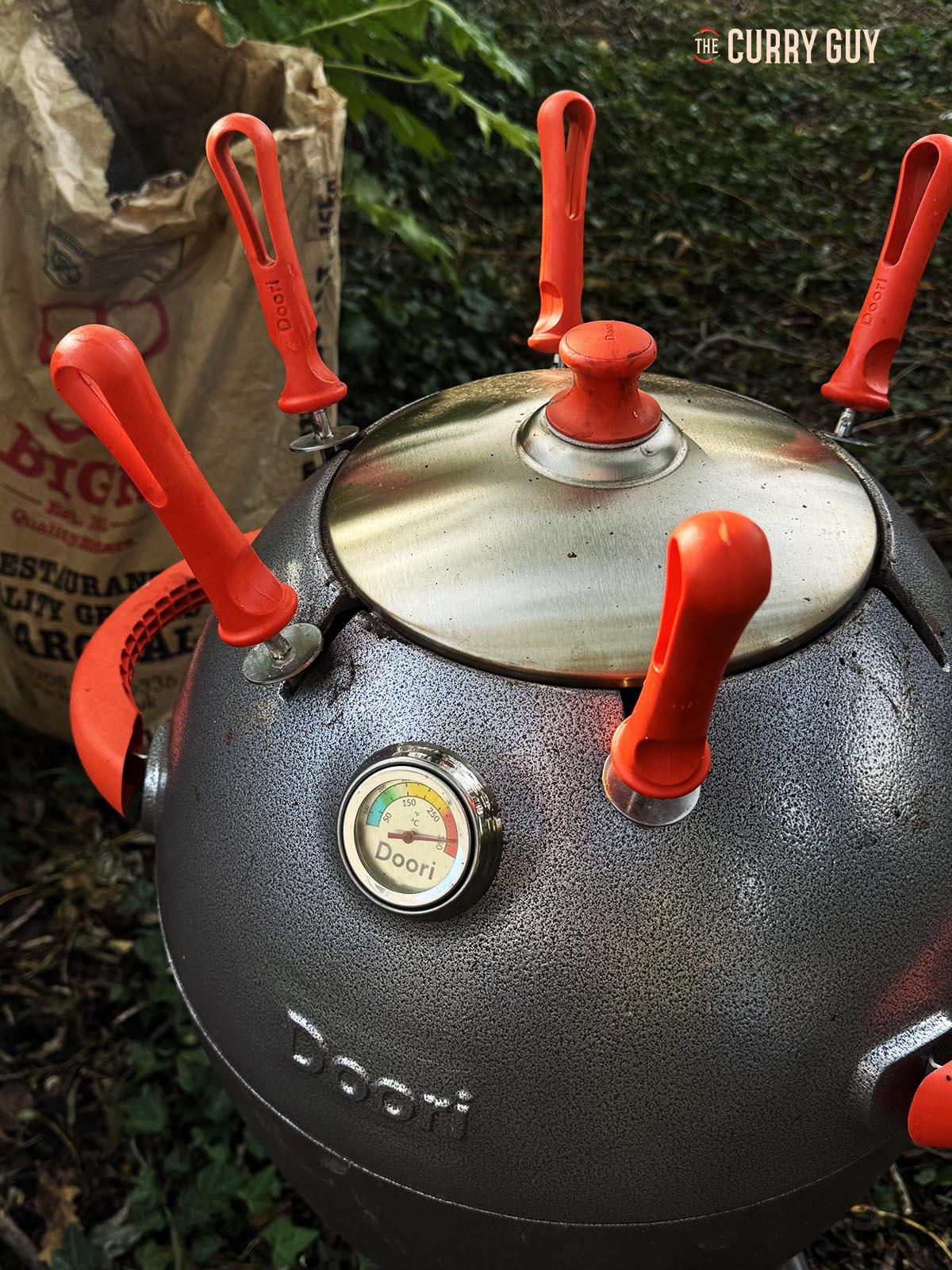 Cooking the tandoor paneer tikka and vegetables in a tandoor oven.