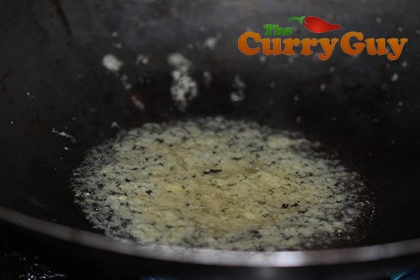 Making vegetable fried rice