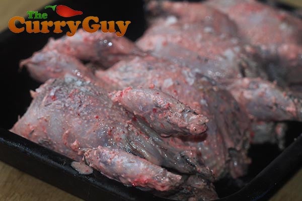 Making tandoori partridges