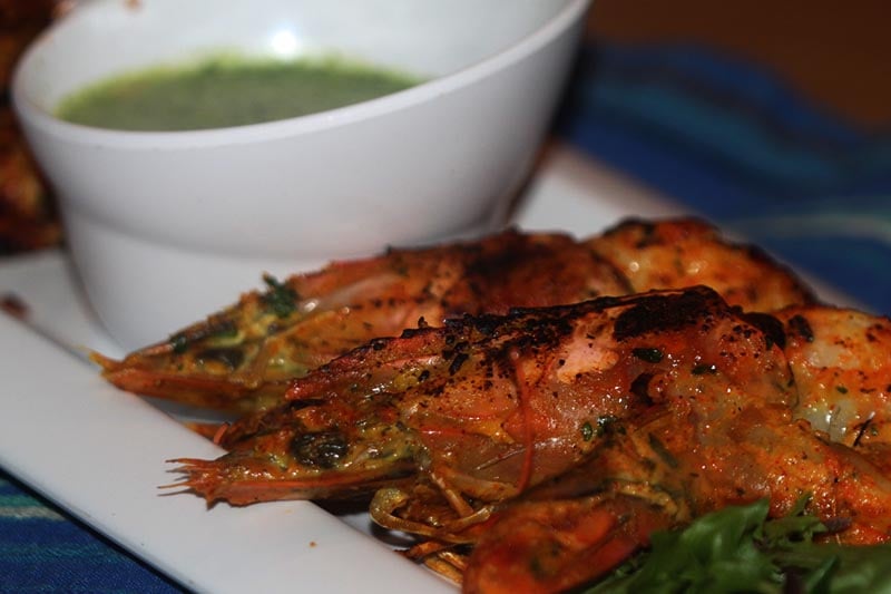 Tandoori prawns