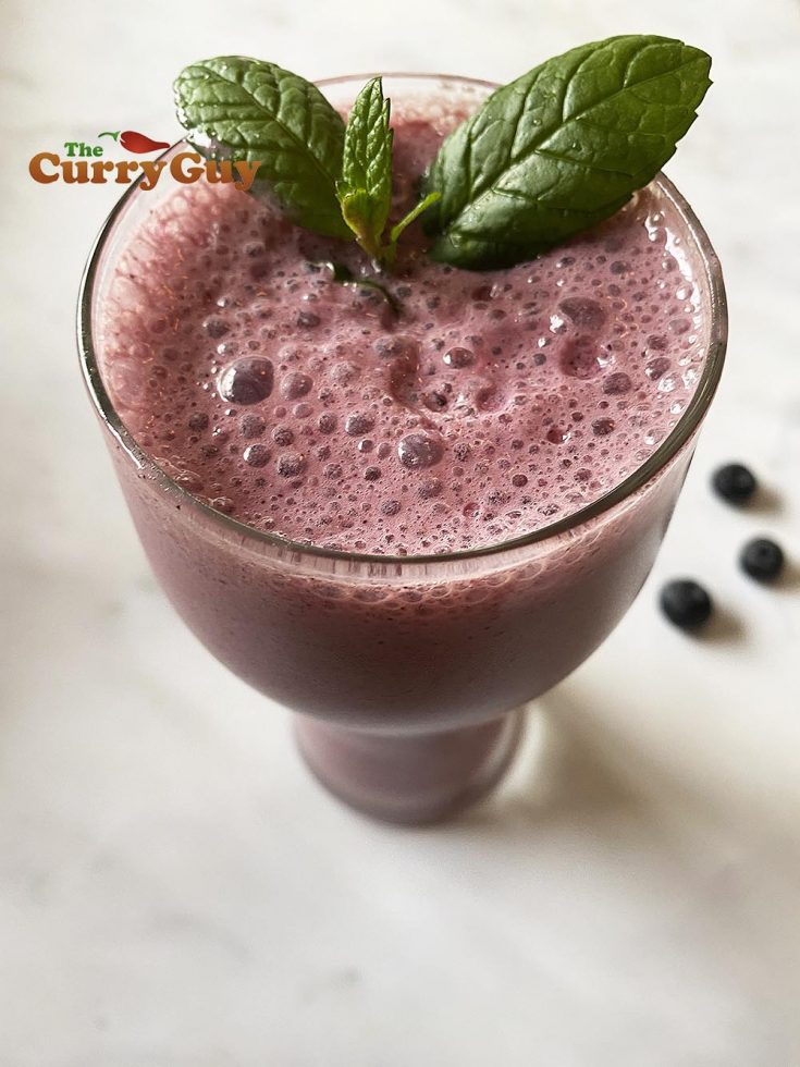 The finished blueberry shake