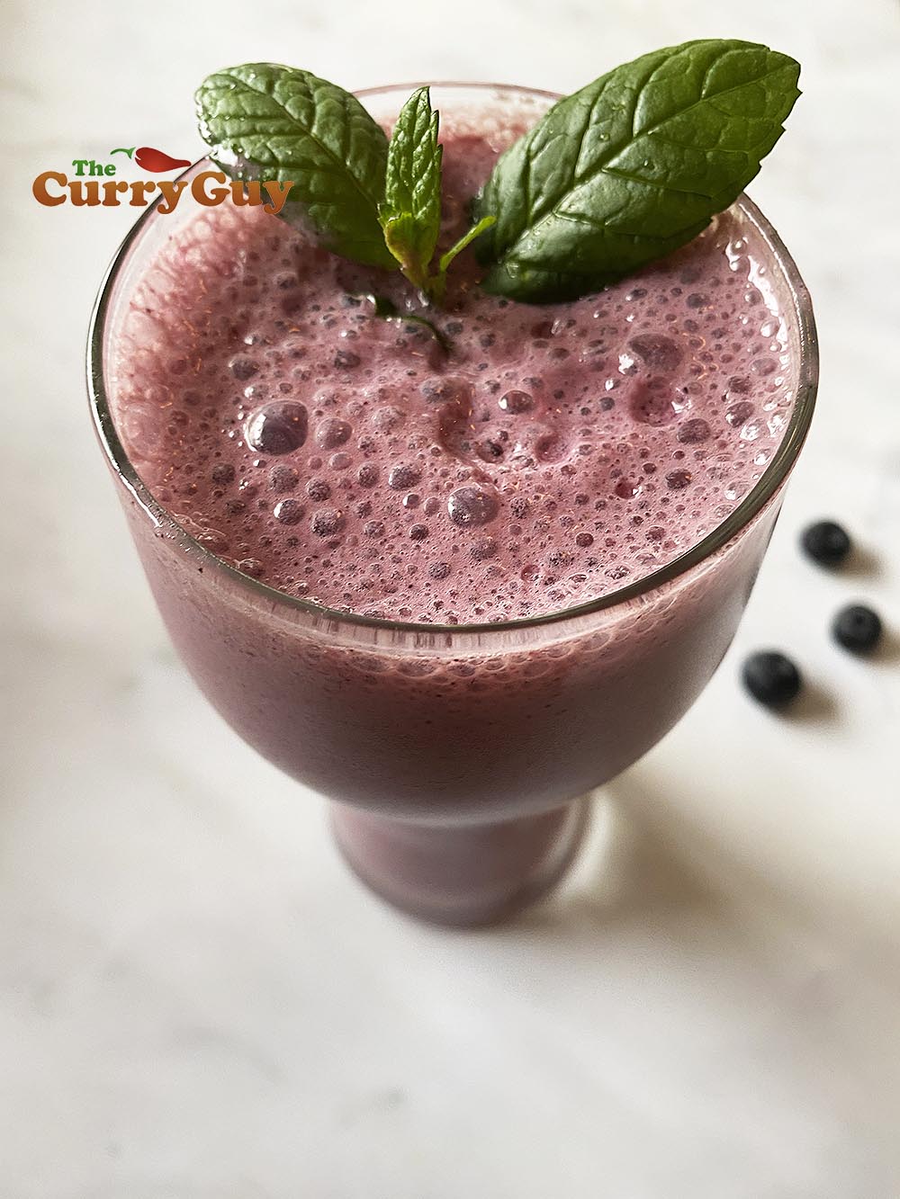 The finished blueberry shake