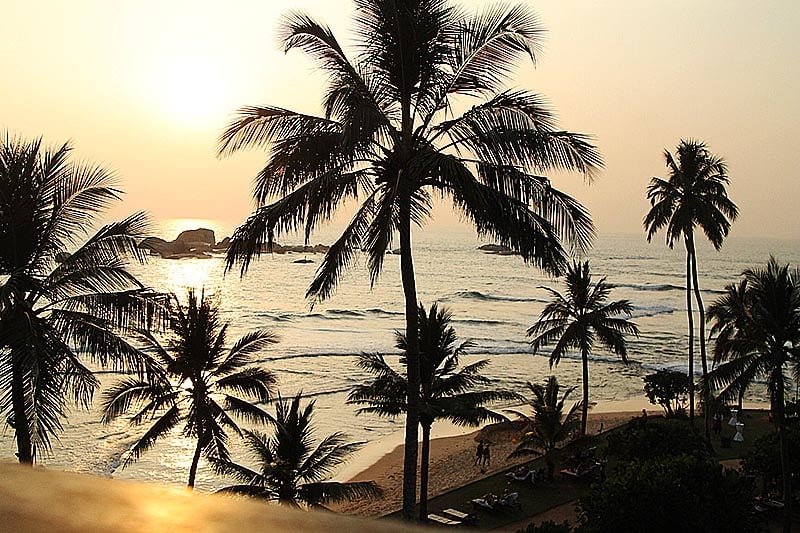 The view from my room at Hikka Tranz hotel by Cinnamon Hotels.