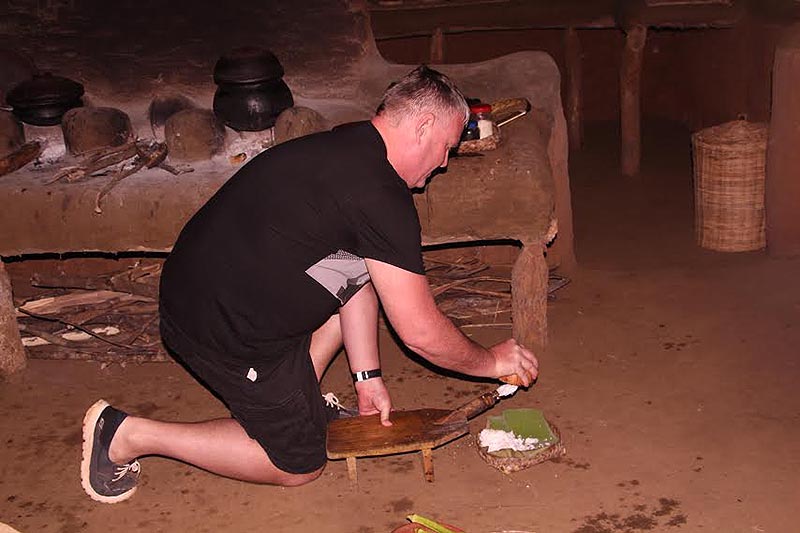 Grinding coconut for coconut chutney