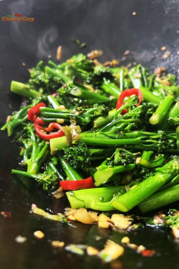 Finished Chinese broccoli recipe.