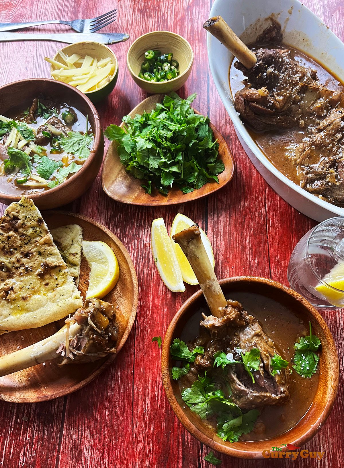 Lamb nihari with all the fixings.