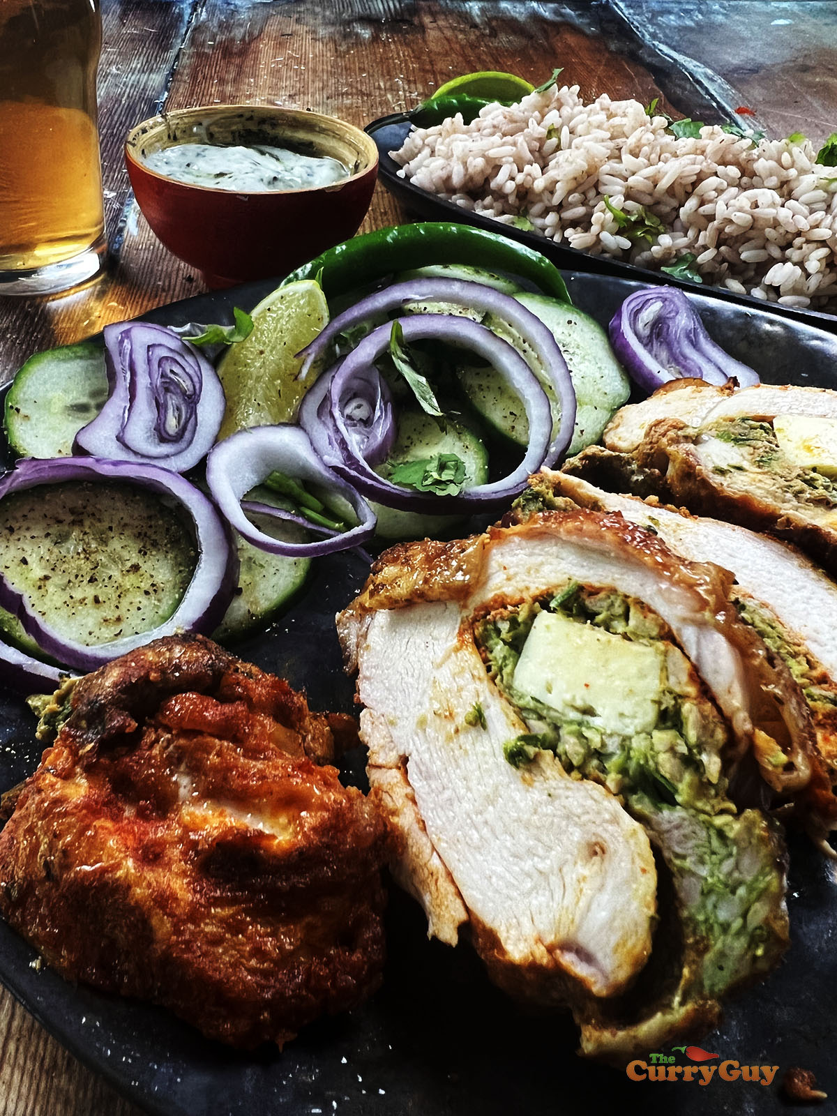 Stuffed tandoori chicken.