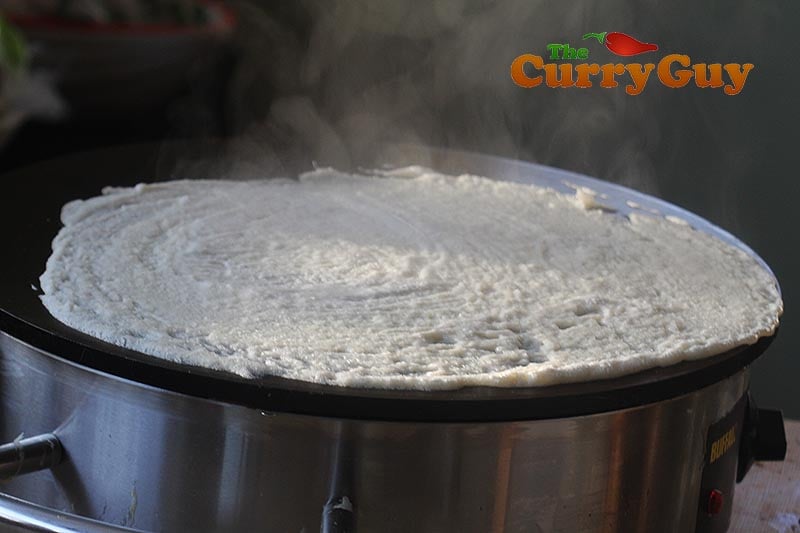 Making vegetable dosas