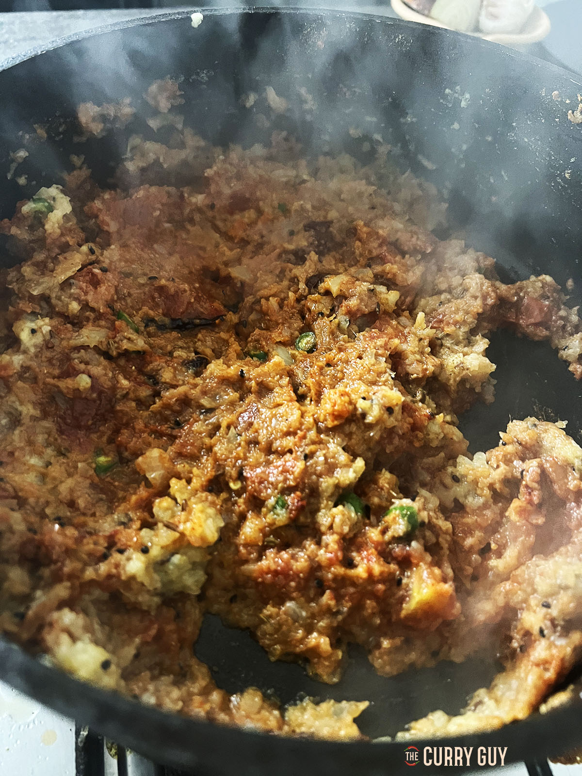 The onion base in the pan.