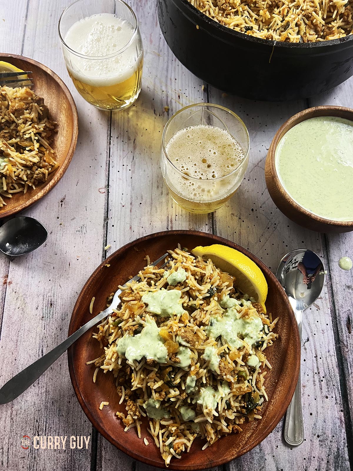 The finished keema biryani.