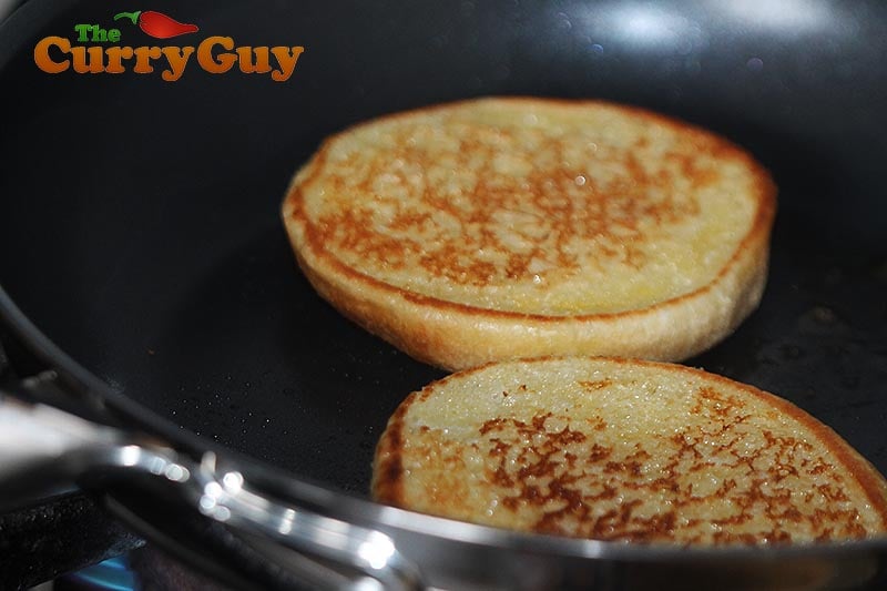 Making chickpea and potato tikki