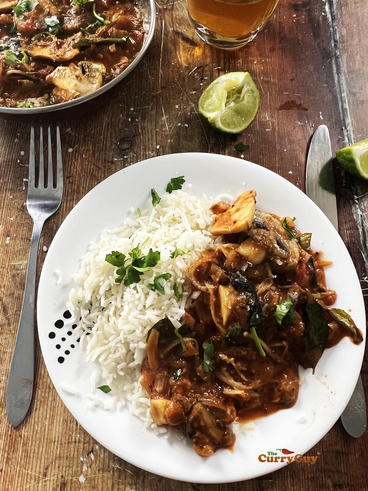 Finished mushroom curry