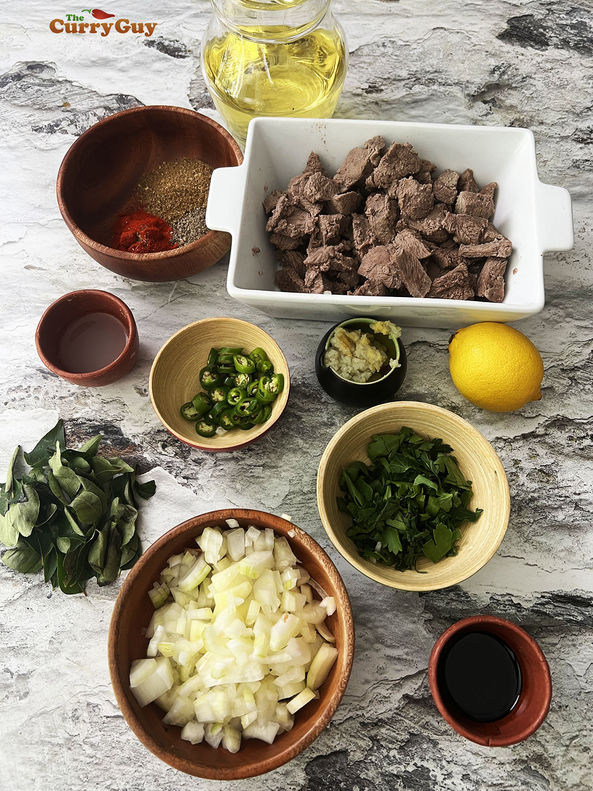 Ingredients for Indian lamb stir fry
