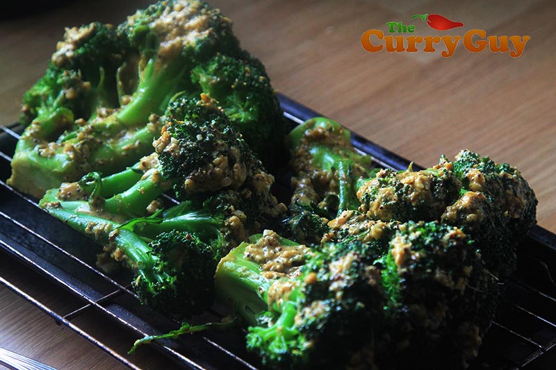 Making garlic and mustard roast broccoli