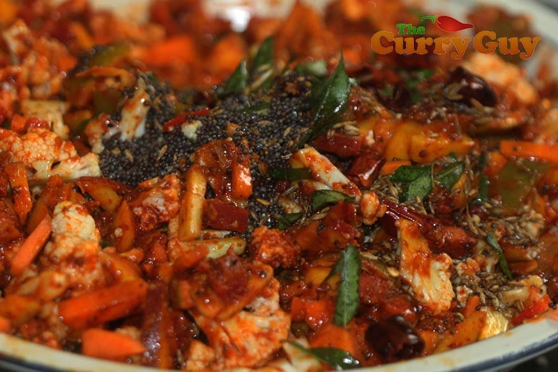 Making vegetable pickle