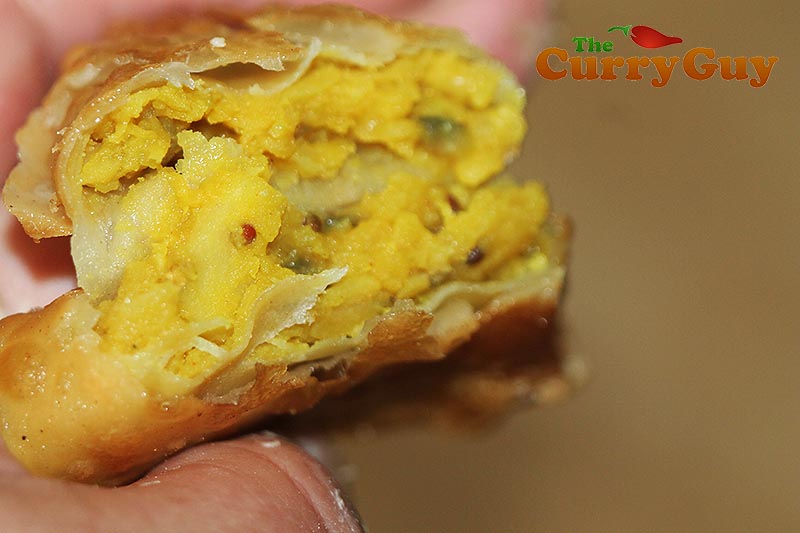 Smoked toor dhal samosas