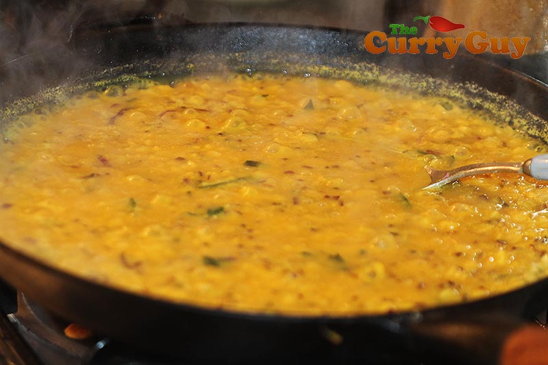 Making smoked toor dhal samosas