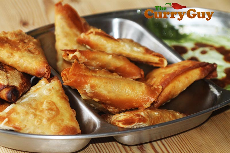 Smoked toor dhal samosas