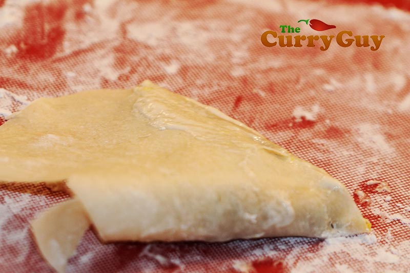 Making toor dhal samosas