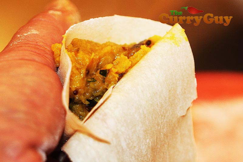 Making smoked toor dhal samosas