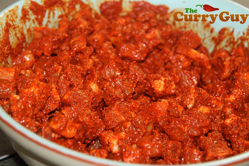 Making Goan sausage meat