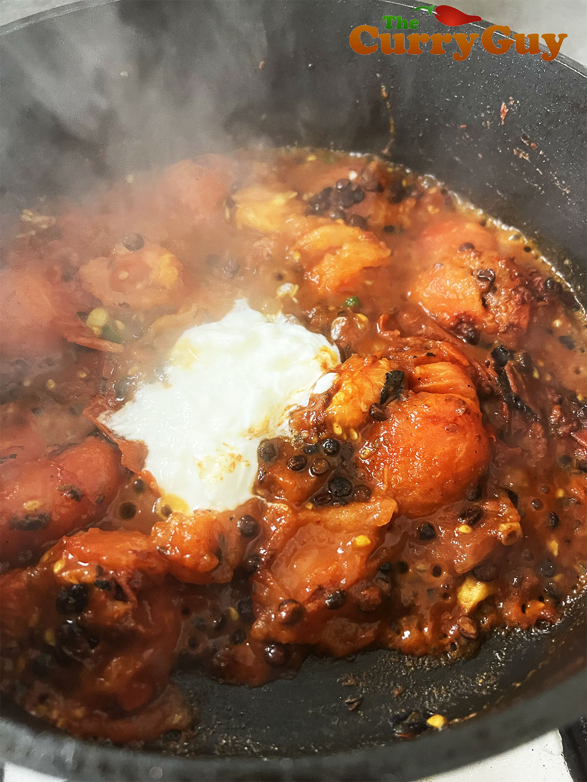 Adding the dry spices.