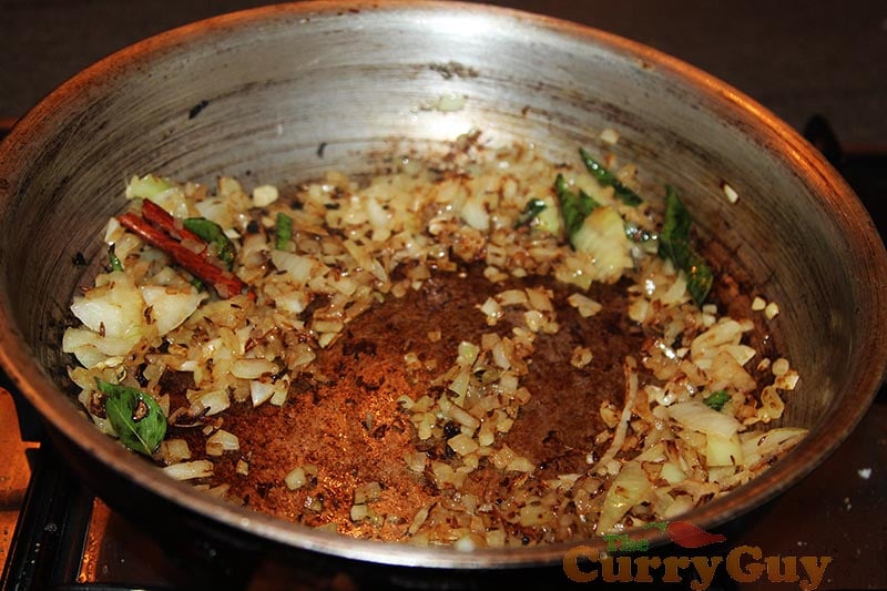 Making Andhra chicken curry