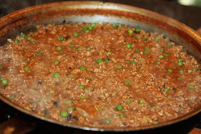 Turkey keema with peas