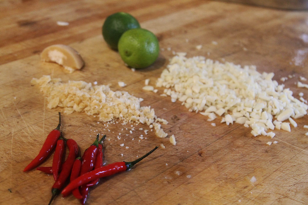 Thai steamed sea bass with lime and garlic sauce