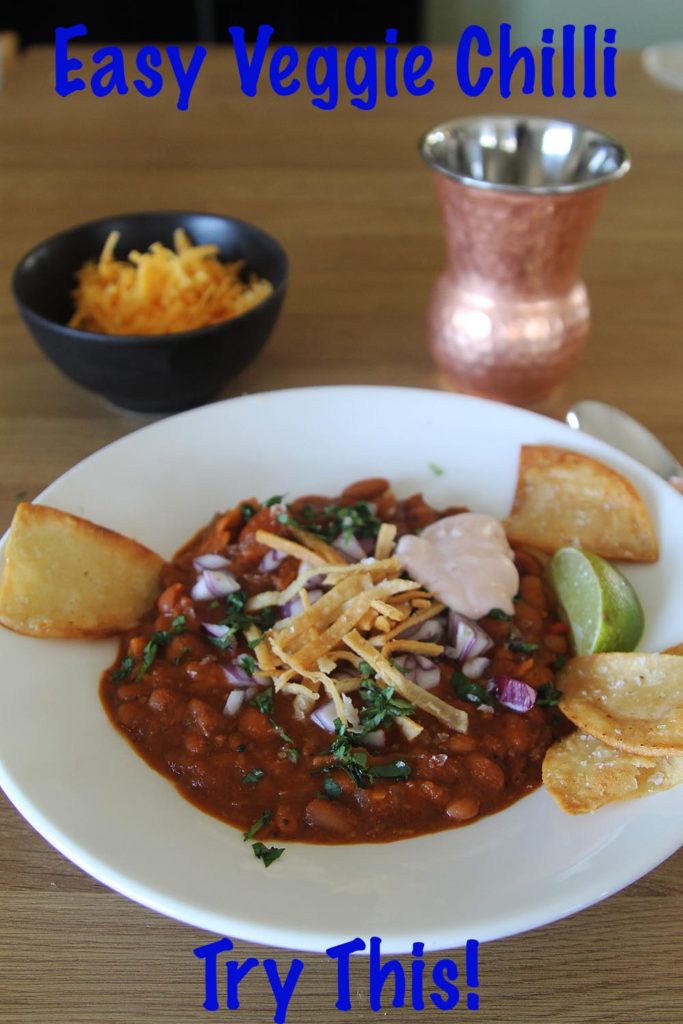 Set table with vegetable chilli