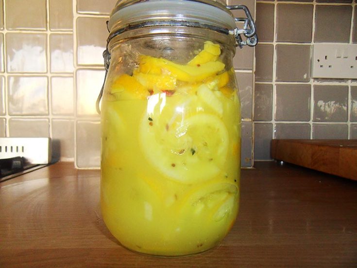 Jar of lemon pickle