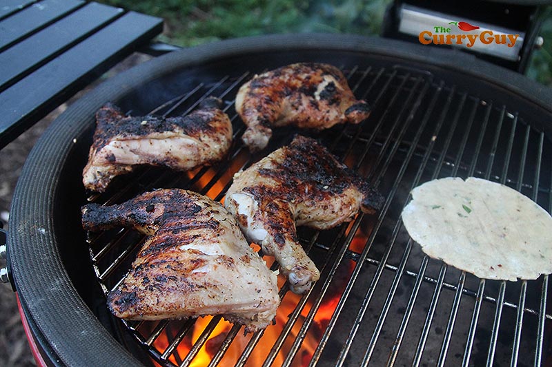 Grilling the chicken