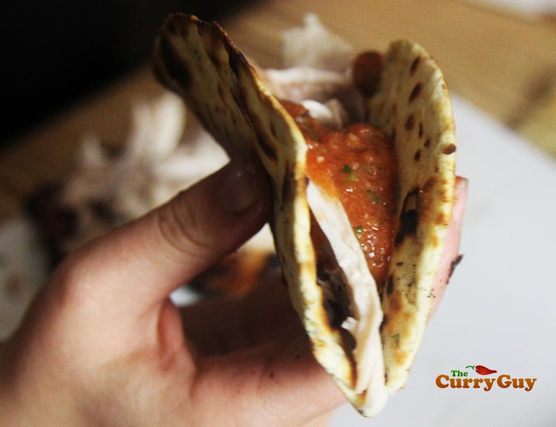 Spicy grilled chicken wrap