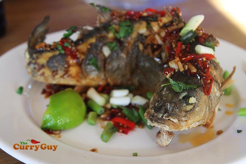 Fish fried with chilli and garlic