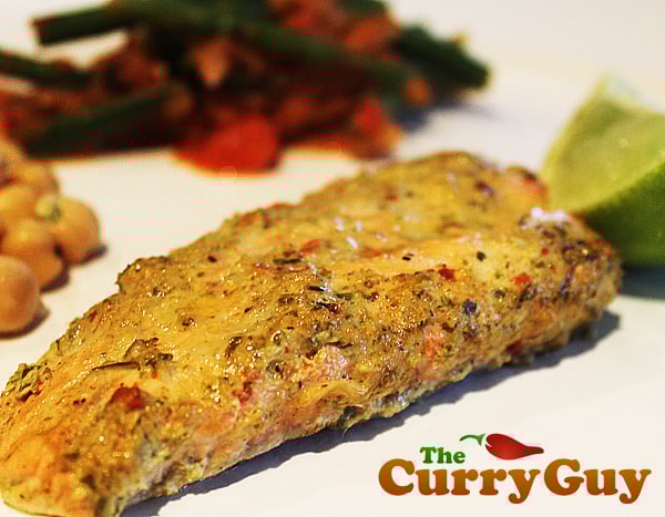 Tandoori baked salmon