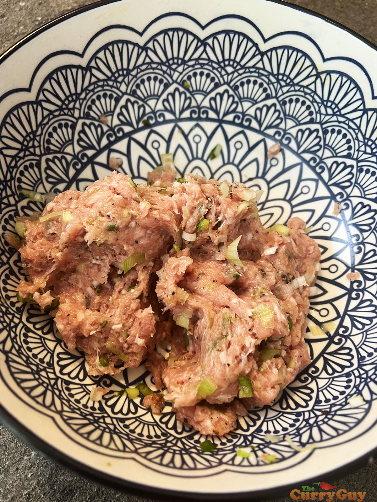 Prepared pork stuffing.