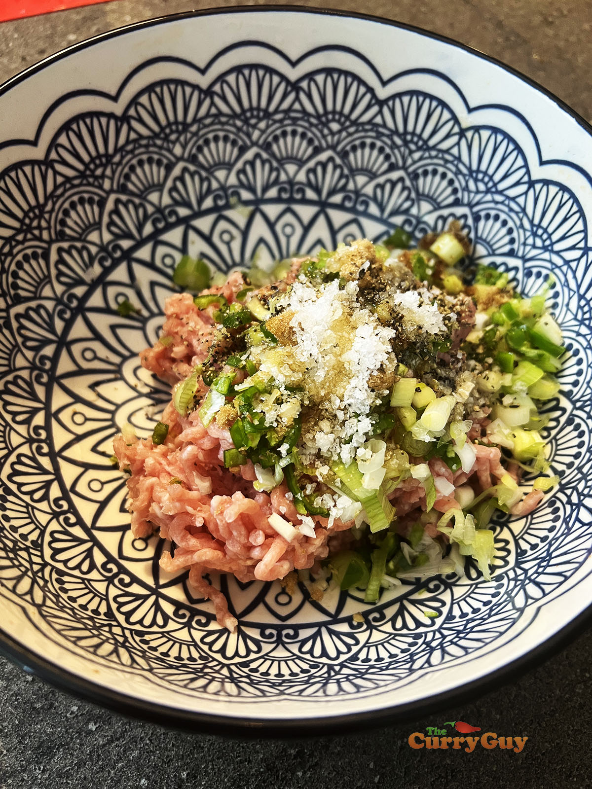 Ingredients for the pork stuffing.