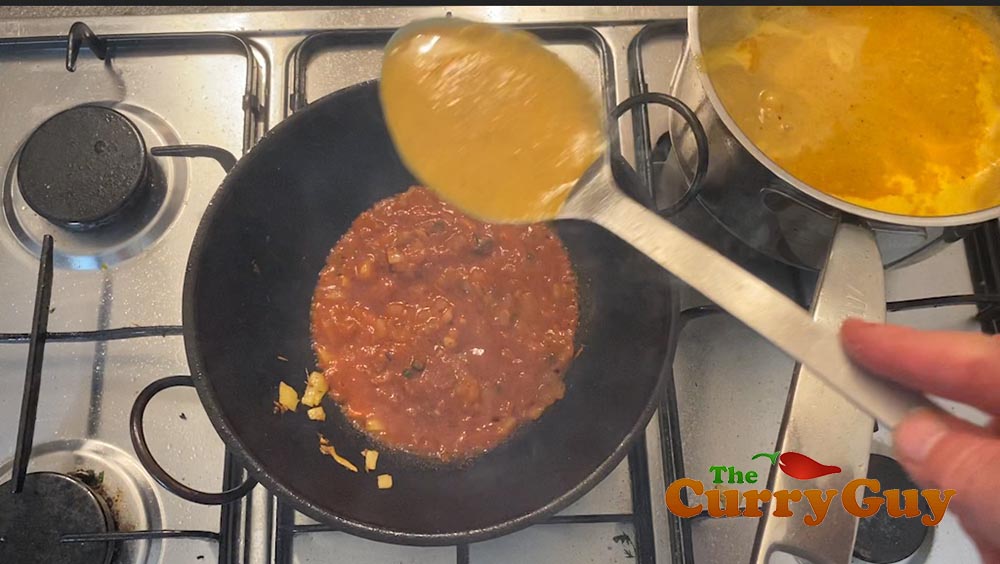 Adding the base sauce