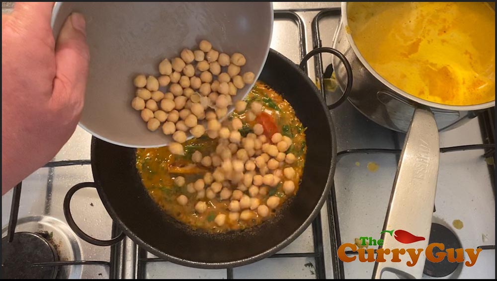 Adding chickpeas