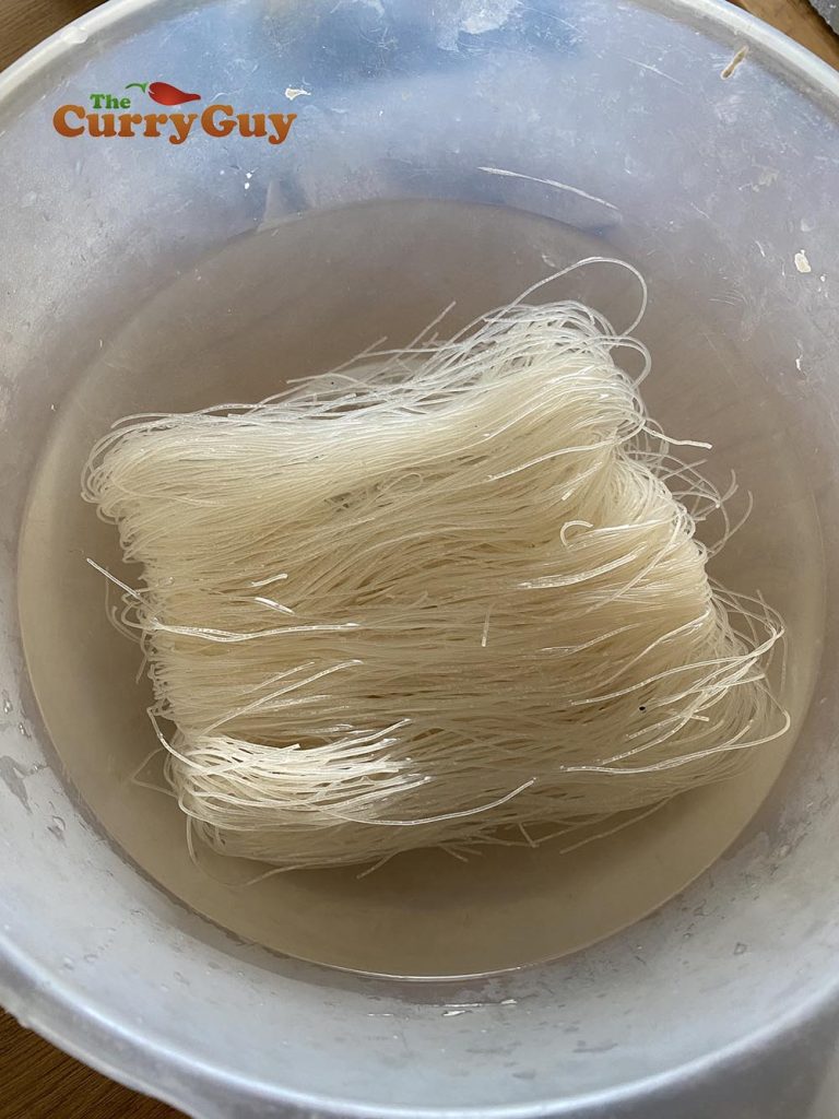soaking rice noodles