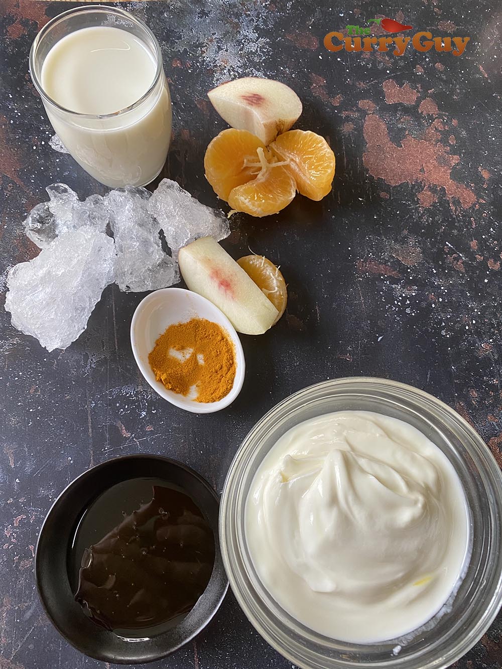 Ingredients for the nectarine lassi