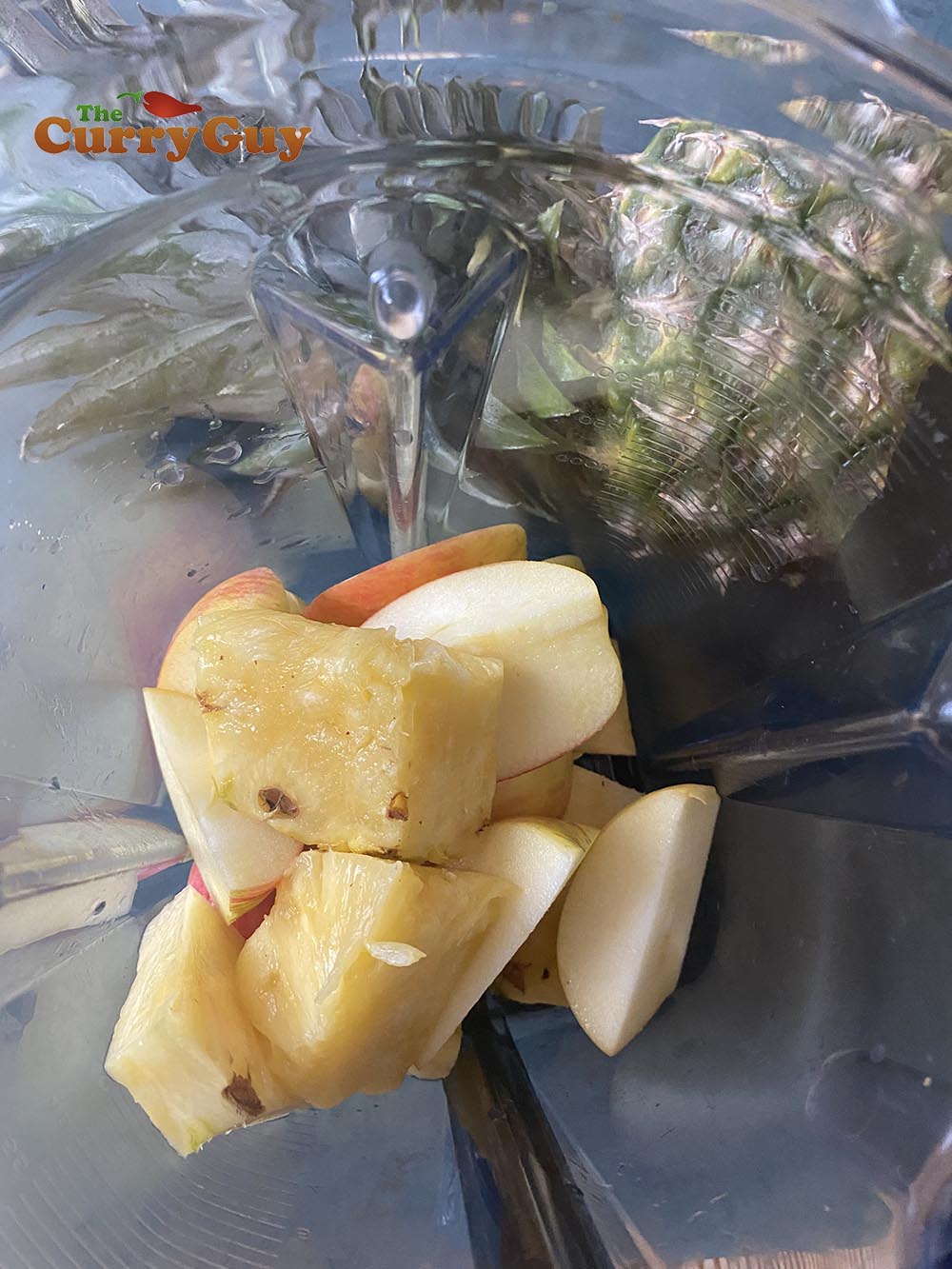 Adding fruit to blender