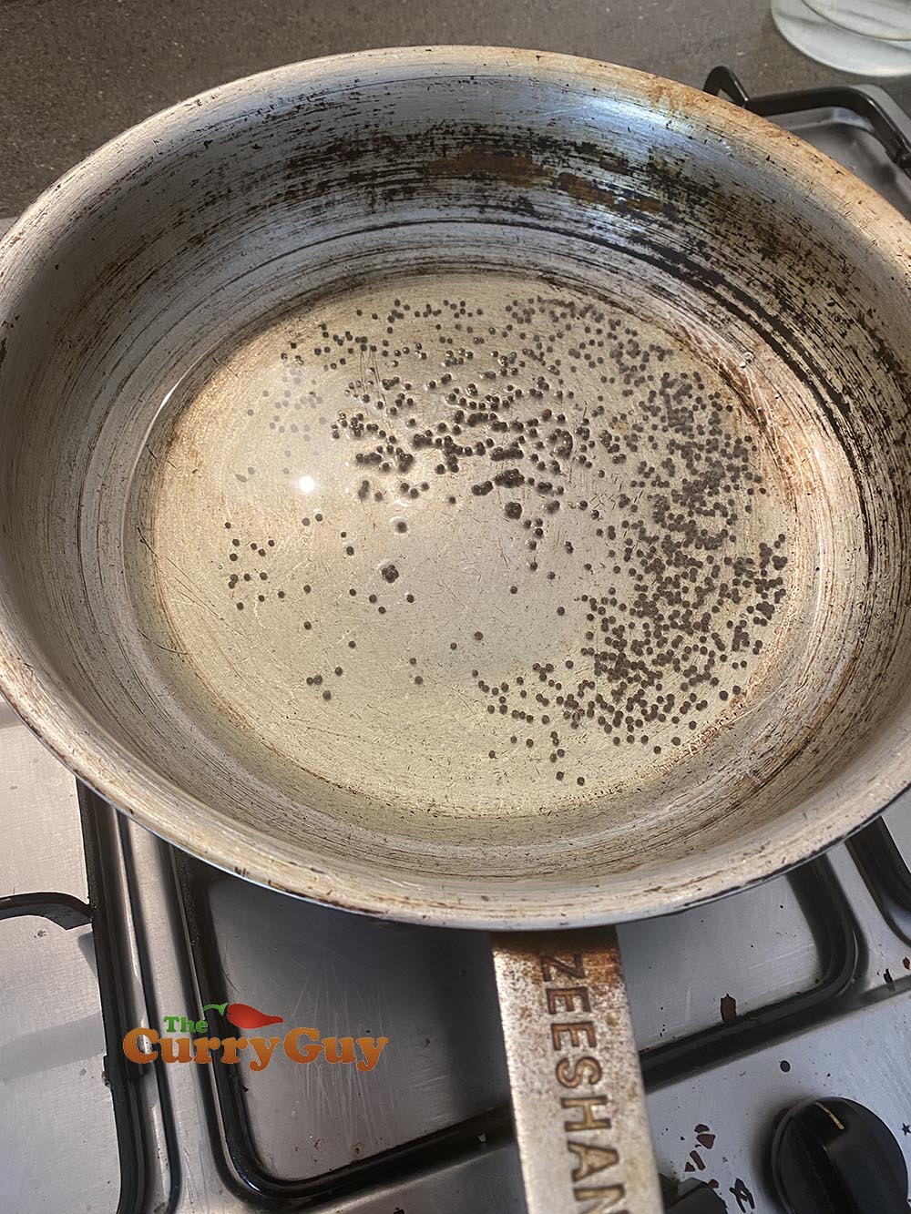Frying mustard seeds